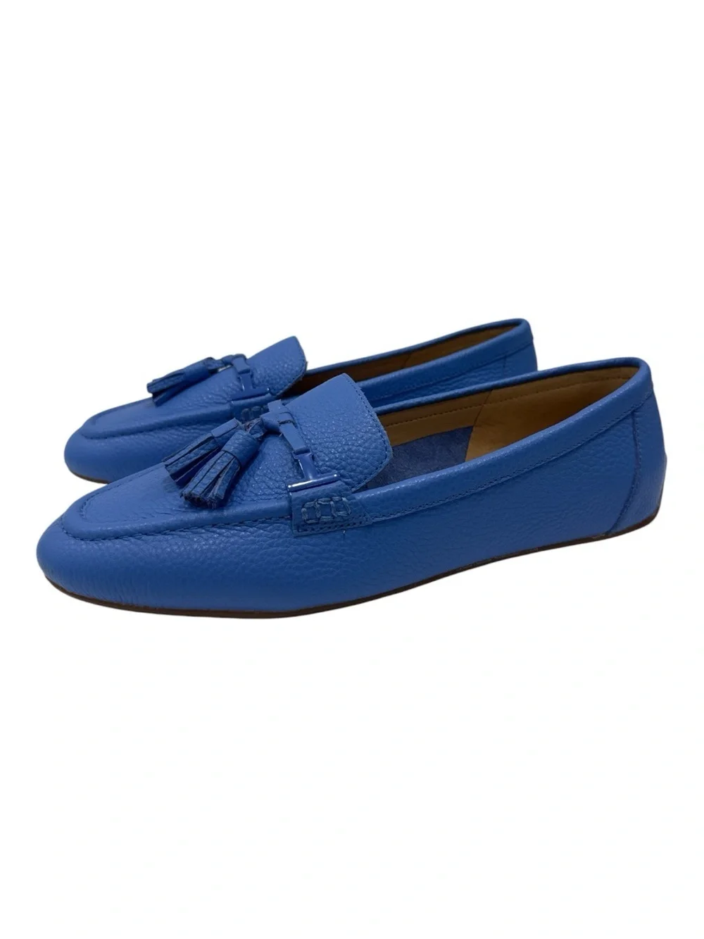 JESSIE TASSEL PEBBLE LEATHER DRIVING MOCCASINS size 7 M Talbots
